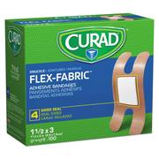 Curad Flex Fabric Bandages, Knuckle, 1.5 x 3, PK100, 100PK NON25510